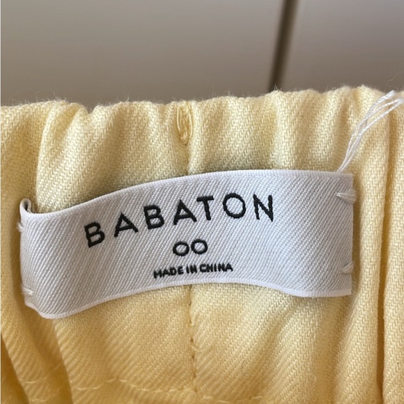 Nwot aritzia babaton yellow linen cohen pants 00 - Picture 3 of 5